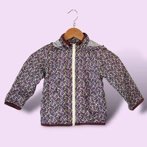 Global Work Kids Packable Windbreaker Purple‎ Ditzy Floral Toddler Small EUC